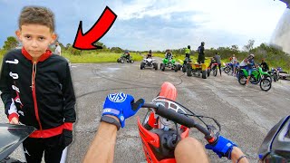 KID LETS ME SHRED HIS HONDA PIT BIKE [upl. by Nuawed]