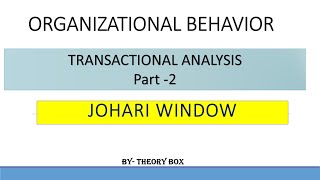 JOHARI WINDOW TRANSACTIONAL ANALYSIS REVISION ORGANISATIONALBEHAVIOURMANAGING ORGANISATIONBBAMBA [upl. by Nahor]