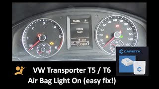 VW Transporter VWT5  VWT6 How to fix Air Bag Light Easy fix [upl. by Nomzzaj]