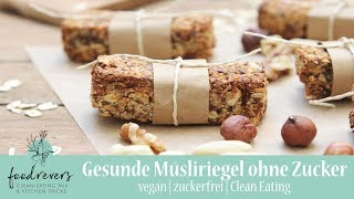 Müsliriegel ohne Zucker selber machen mit Thermomix und Airfryer möglich  Clean Eating amp vegan [upl. by Attekahs]