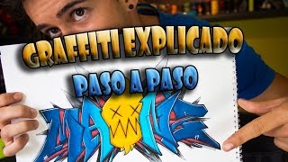 Como hacer un graffiti completo paso a paso  TUTORIAL [upl. by Harlan677]