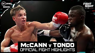 Dennis McCann v Charles Tondo  Boxing Highlights [upl. by Frederique299]