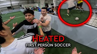 INTENSE INDOOR SOCCER GAMES GET HEATED  First Person Football  Soccer POV Indoor Soccer [upl. by Vogele]