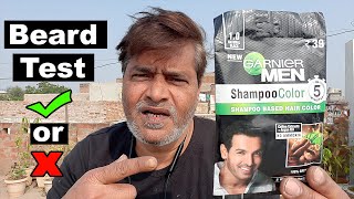 Garnier Hair color Shampoo  Beard Test  5 Minute Beard hair color at home [upl. by Sucirdor]