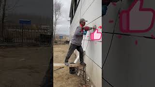 School gymnasium exterior wall drilling process [upl. by Godden442]