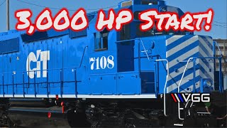 3000 HP Turbo V16 Locomotive Start Up And Tour [upl. by Frodin]