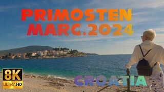 Primosten Croatia  8K Spring Walkthrough March 2024 [upl. by Epillihp152]