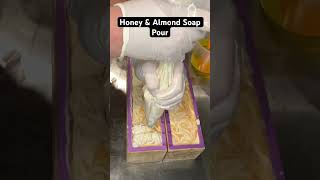 Honey amp Almond Soap Pour soappouring soapmaking soap [upl. by Hentrich]