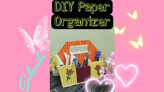 DIY Paper Organizer 💕❤️ video ytvideo diy craft papercraft [upl. by Bartlett]