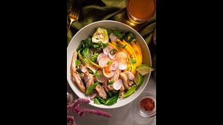 Coconut Poached Chicken Salad with Wild Rice amp Bok Choy shorts [upl. by Ahsait]