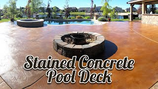 Stained Concrete Pool Deck ⛱ [upl. by Ladew439]