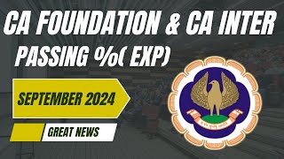 Big News  CA Foundation September 2024 pass  amp CA Inter September 2024 Pass   CA Result [upl. by Pettifer866]