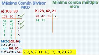 Máximo Común Divisor MCD y Mínimo Común Múltiplo mcm [upl. by Bates379]