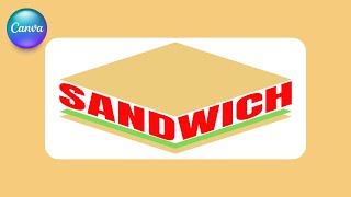 Wordmark Logo Canva Tutorial  Typographic Logo for Sandwich Restaurant [upl. by Stetson615]