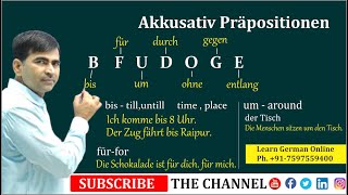 Akkusativ Präpositionen  German Grammar  Accusative prepositions  A2  Learn German [upl. by Nioe679]