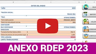 Plantilla Anexo de relación de dependencia RDEP 2023 ✅cálculo de rebaja gastos personales [upl. by Shayna]