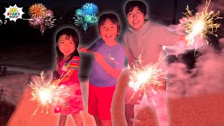 Ryan Does FireWorks for New Year with family [upl. by Aihsyn]