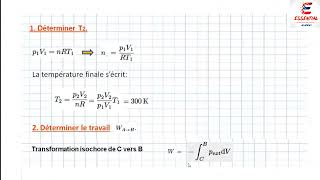 Prépas  MP1 PC1 Tecno1  Thermodynamique  Exercice 2 [upl. by Alis]