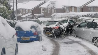 First Blizzard hit UK Heavy Snowfall in Derbyshire and Sheffield [upl. by Selrahcnhoj7]