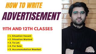 Advertisement Class 11th and 12th  JKbose Exams  Types of Advertisement WRITING SKILLS [upl. by Kinelski187]