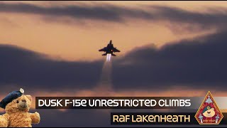 THE MOST AWESOME amp SPECTACULAR DUSK F15E UNRESTRICTED CLIMBS • AFTERBURNERS SUNSET RAF LAKENHEATH [upl. by Nai]