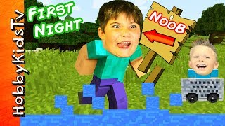 HobbyNOOBS First Night In Minecraft by HobbyKidsTV [upl. by Lorilee]