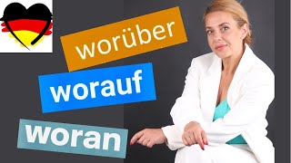 Предложное управление немецких глаголов Worauf Wofür Woran Verben mit Präpositionen [upl. by Gretna]