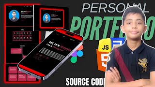 Build A Responsive Personal Portfolio  Figma To HTML CSS And JAVASCRIPT  With Source Code  2024 [upl. by Wynny]