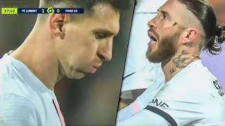 Sergio Ramos Red Card Again Messi Reaction PSG [upl. by Decrem]