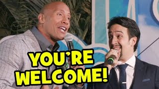 quotYoure Welcomequot Live By Dwayne Johnson amp LinManuel Miranda At Moana World Premiere [upl. by Maillij]