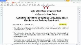 NII PhD 2023 Entrance Result is out  Candidates list Shortlisted for Interviews from 6 to 13 June [upl. by Karr624]