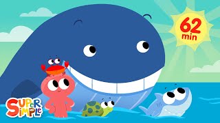 Mr Golden Sun with Finny The Shark  1 Hour Under The Sea Compilation  Super Simple Songs [upl. by Janey291]