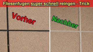 Fliesenfugen mühelos reinigen amp schnell säubern mit Schleifpapier Fliesenfugen wieder hell bekommen [upl. by Greg]