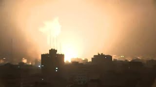 Explosions in Gaza amid Israeli strikes [upl. by Nyrhtakyram]