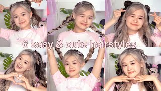 6 QUICK amp EASY HAIRSTYLES  Cute Long Hair Hairstyles by Kika Kim [upl. by Meagan698]