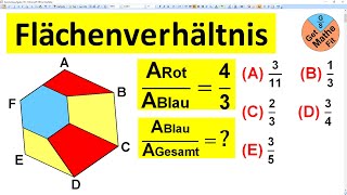 Wie groß ist das gesuchte Flächenverhältnis Mathe Rätsel Geometrie  Känguru der Mathe 2023 Kadett [upl. by Justinian97]