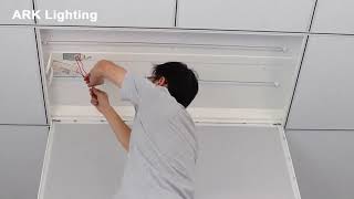 How to install magnetic led light strip troffer retrofit kit [upl. by Euqirne]