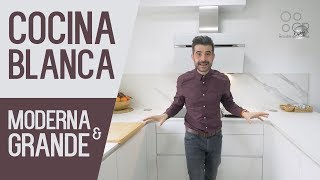 Cocina BLANCA ⚪️ moderna GRANDE Dekton Cocinas CJR SANTOS [upl. by Anyal]