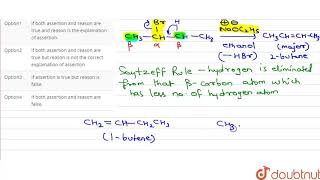 Assertion2Bromobutane on reaction with sodium ethoxide in ethanol gives 1butene as [upl. by Notle]