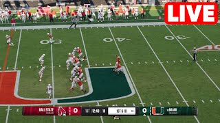 NCAAF LIVE🔴 Ball State Cardinals vs Miami Hurricanes  Week 3 Full Game 2024 College Football 25 [upl. by Leirda]