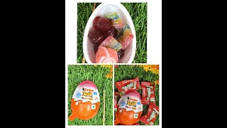 Soft candy with jelly Kinder joy chocolate or soft candy with lollipop Skittles popsicle gems 😋😋 [upl. by Yendis198]