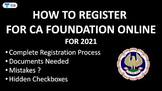 How to Register for CA Foundation Online  CA Foundation Registration 2021  Anshul Agrawal [upl. by Selena6]