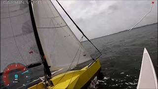 Strike 20 trimaran sailing fast to windward [upl. by Neit]