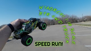 WIAORCHI 118 SCALE 4WD RTR TRUCK NOT BOUND FREE SPEED RUN RC RCCAR CHEAPRC SPEED [upl. by Harhay]