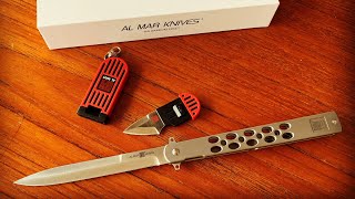 Unboxing Al Mar Ultralight Quicksilver A 5inch D2 Titanium framelock flipper [upl. by Houser]