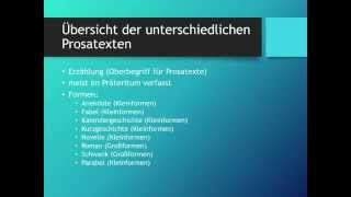 Übersicht Prosatexte analysieren und interpretieren  Deutsch [upl. by Coit]