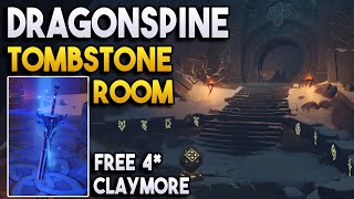 Dragonspine TombStone Room  FREE 4 Claymore  World Quests and Puzzles 【Genshin Impact】 [upl. by Prud32]