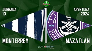 EN VIVO  MONTERREY VS MAZATLÁN  JORNADA 13  LIGA MX FEMENIL  APERTURA 2024 [upl. by Janka]