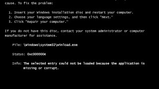 How to Fix quot0xc000000e Windows Failed to Startquot boot error [upl. by Glaudia]