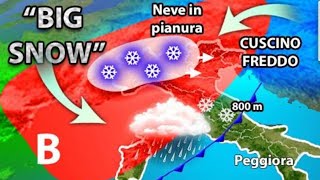 METEO  NEVE IN PIANURA IN ARRIVO TRA POCHISSIMO [upl. by Brunhilde]